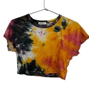 High End Beware Soft Cropped Tie Dye T-Shirt Women’s S Minty